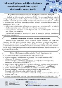 Infolapa par "Nekustamā īpašuma nodokļa atvieglojumu saņemšanai nepieciešams reģistrēt elektroniskās saziņas kanālu"