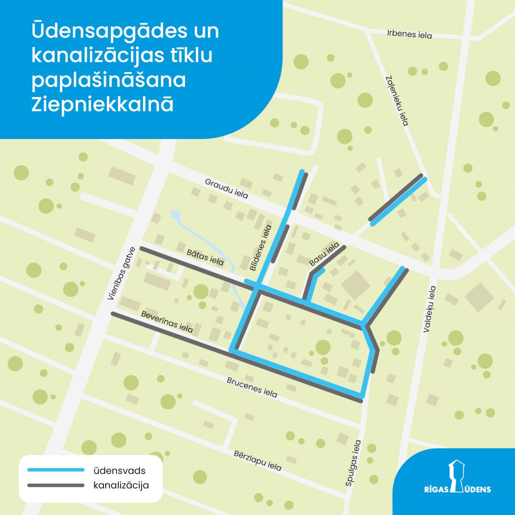 Ziepniekkalna pieslegums kanalizacijai un udensvadam ES projekta ietvaros