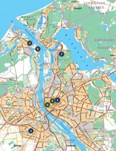 Gaisa monitoringa stacijas Rīgā (bez ostas uzņēmumu individuālā monitoringa).