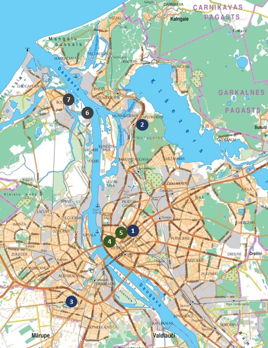 Gaisa monitoringa stacijas Rīgā (bez ostas uzņēmumu individuālā monitoringa).