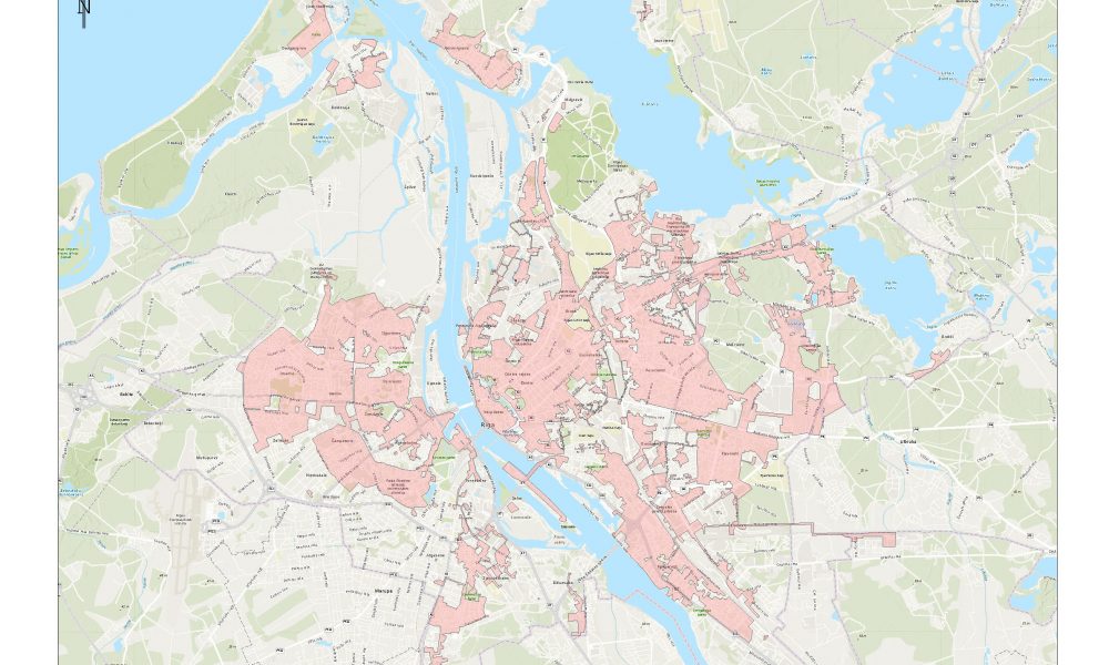 Rīgas Siltums teritoriālās zonu siltumapgādes karte